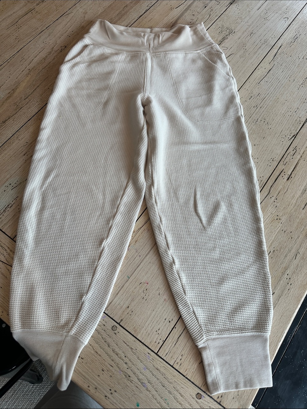 Athleta Cream Waffle Knit Joggers - Kids